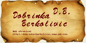 Dobrinka Berkolivić vizit kartica